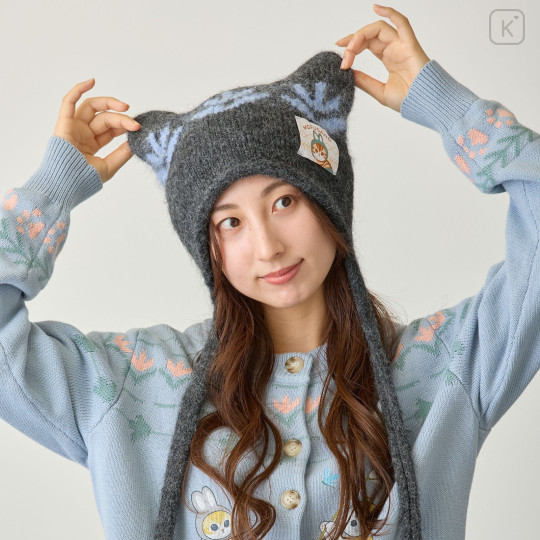 Japan Mofusand Cat Ear Knit Cap - Woodlands Nordic Charcoal - 3