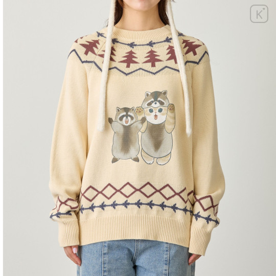 Japan Mofusand Sweater (M) - Woodlands Racoon Natural - 5