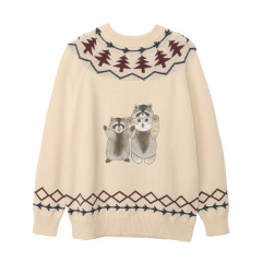 Japan Mofusand Sweater (L) - Woodlands Racoon Natural