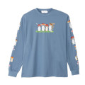 Japan Mofusand Long-Sleeve T-Shirt (M) - Woodlands Mushroom Sax Blue - 1