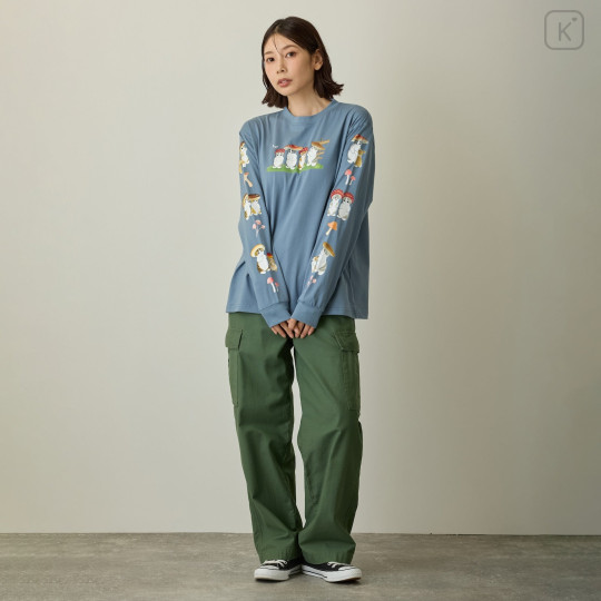Japan Mofusand Long-Sleeve T-Shirt (M) - Woodlands Mushroom Sax Blue - 4