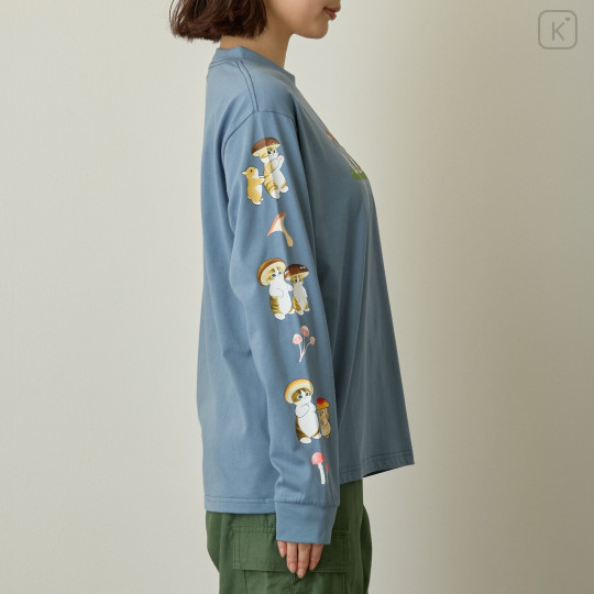 Japan Mofusand Long-Sleeve T-Shirt (L) - Woodlands Mushroom Sax Blue - 7