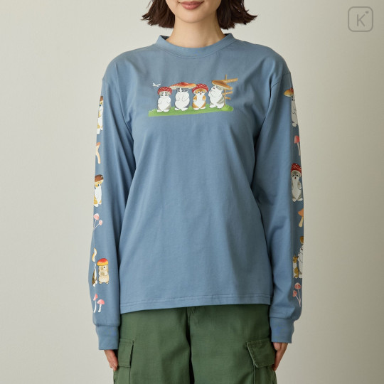 Japan Mofusand Long-Sleeve T-Shirt (XL) - Woodlands Mushroom Sax Blue - 5