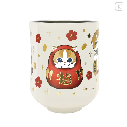 Japan Mofusand Vacuum Double-Walled Teacup - Daruma Cat - 1
