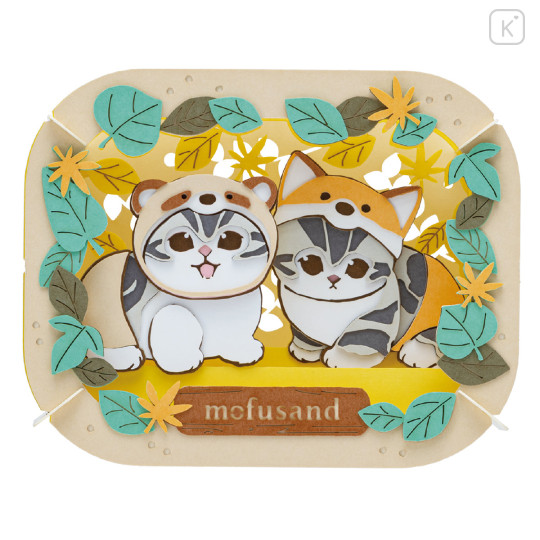Japan Mofusand Paper Theater Craft Kit - Raccoon Dog Cat and Fox Cat - 1