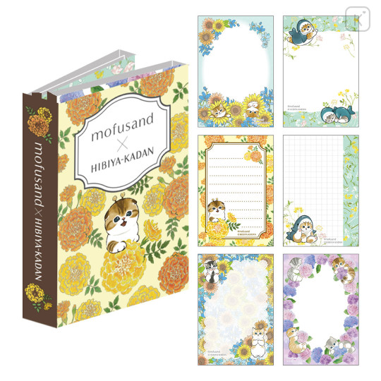 Japan Mofusand Hibiya Kadan Flip Memo Pad - Flora Cat Summer - 1