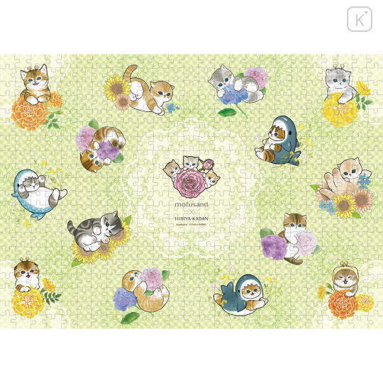 Japan Mofusand Hibiya Kadan Jigsaw Puzzle 500pcs - Flora Cat Summer - 1