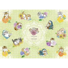 Japan Mofusand Hibiya Kadan Jigsaw Puzzle 500pcs - Flora Cat Summer