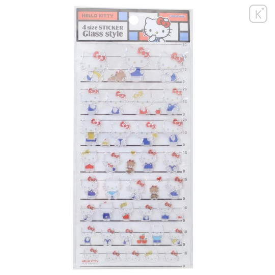 Japan Sanrio 4 Size Sticker Glass Style - Hello Kitty - 1