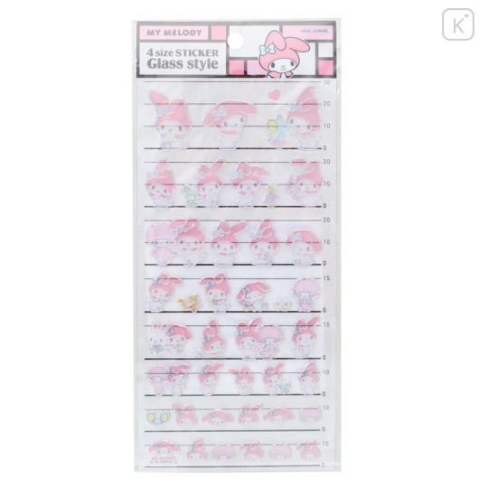 Japan Sanrio 4 Size Sticker Glass Style - My Melody - 1