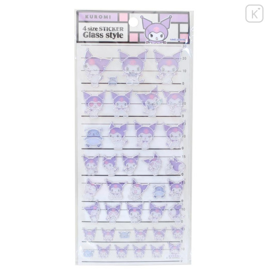 Japan Sanrio 4 Size Sticker Glass Style - Kuromi - 1