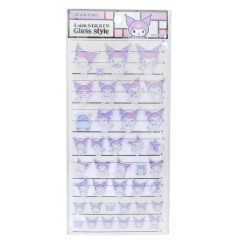 Japan Sanrio 4 Size Sticker Glass Style - Kuromi