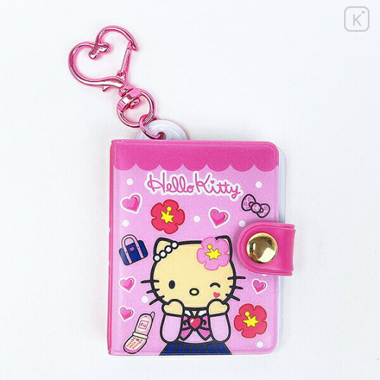 Japan Sanrio Mini Photo Album Keychain Card Case - Hello Kitty - 1