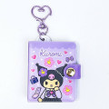Japan Sanrio Mini Photo Album Keychain Card Case - Kuromi - 1