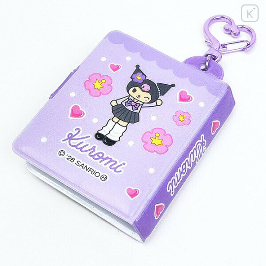 Japan Sanrio Mini Photo Album Keychain Card Case - Kuromi - 2