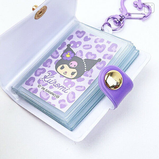Japan Sanrio Mini Photo Album Keychain Card Case - Kuromi - 3