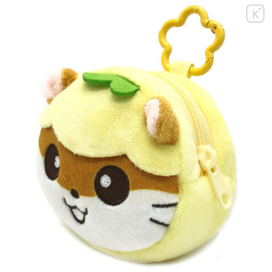 Japan Sanrio Face Pouch with Carabiner - Corocorokuririn : Yellow - 2