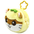 Japan Sanrio Face Pouch with Carabiner - Corocorokuririn : Yellow - 2