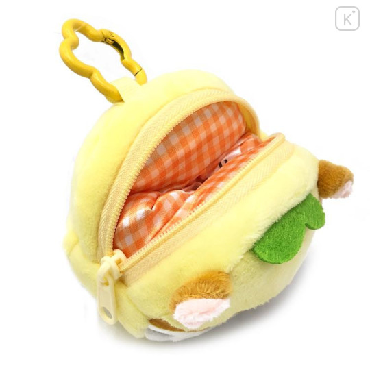 Japan Sanrio Face Pouch with Carabiner - Corocorokuririn : Yellow - 4