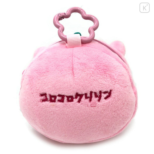 Japan Sanrio Face Pouch with Carabiner - Corocorokuririn : Pink - 3
