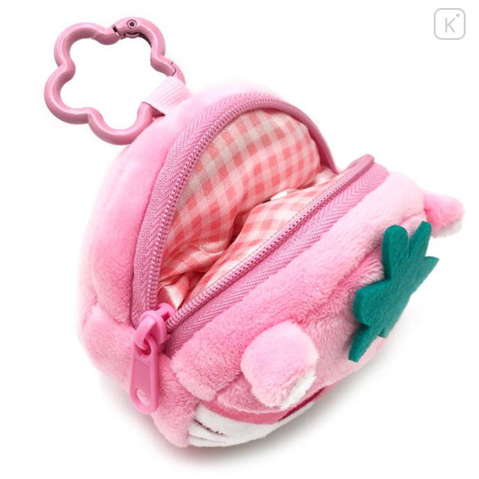 Japan Sanrio Face Pouch with Carabiner - Corocorokuririn : Pink - 4
