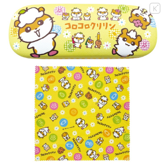 Japan Sanrio Eyeglass Case with Cleaning Cloth - Corocorokuririn : Yellow - 1
