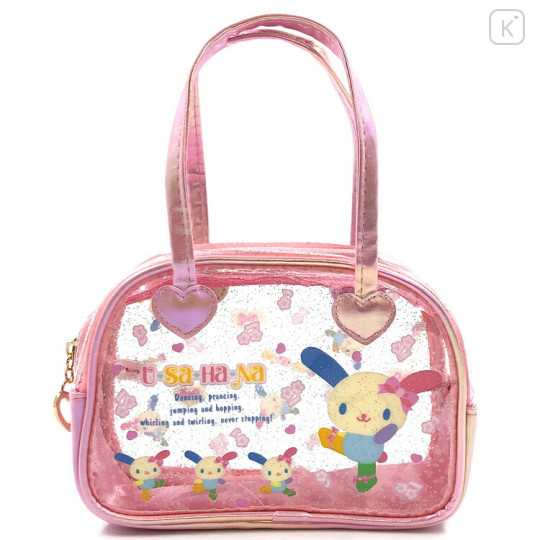 Japan Sanrio Boston-Style Pouch - Usahana : Pink - 1