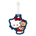 Japan Sanrio Name Tag - Hello Kitty & Tiny Chum : Navy - 1