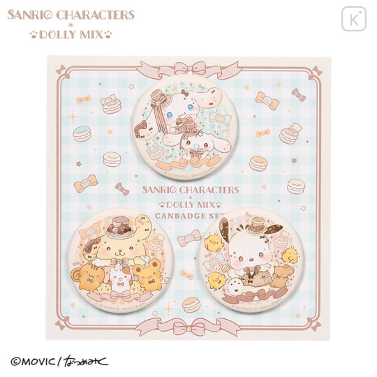 Japan Sanrio Dolly Mix Can Badge Set - Cinnamoroll & Pochacco & Pompompurin - 1