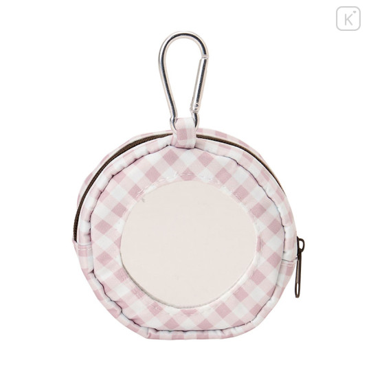 Japan Sanrio Dolly Mix Carabiner Pouch with Mirror - Cinnamoroll & Pochacco & Pompompurin : Brown - 2