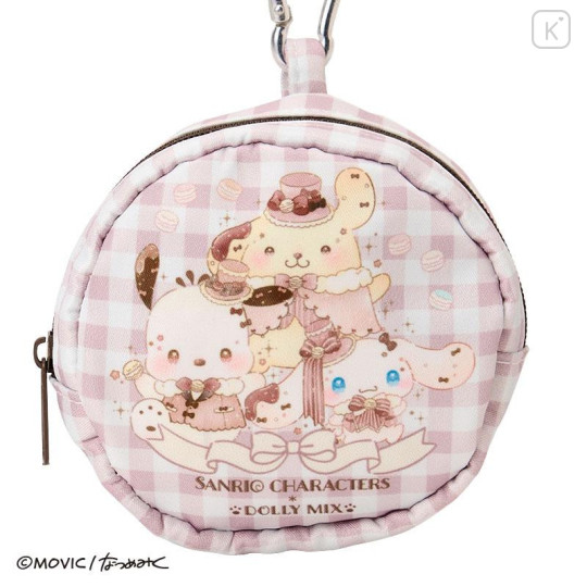 Japan Sanrio Dolly Mix Carabiner Pouch with Mirror - Cinnamoroll & Pochacco & Pompompurin : Brown - 4