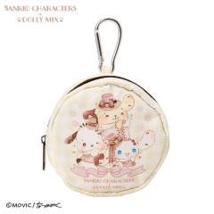 Japan Sanrio Dolly Mix Carabiner Pouch with Mirror - Cinnamoroll & Pochacco & Pompompurin : Yellow