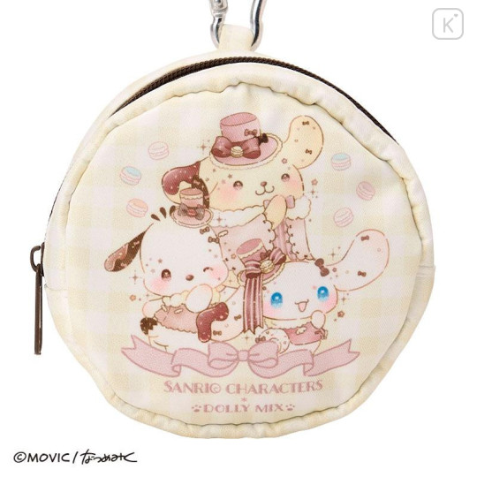 Japan Sanrio Dolly Mix Carabiner Pouch with Mirror - Cinnamoroll & Pochacco & Pompompurin : Yellow - 4