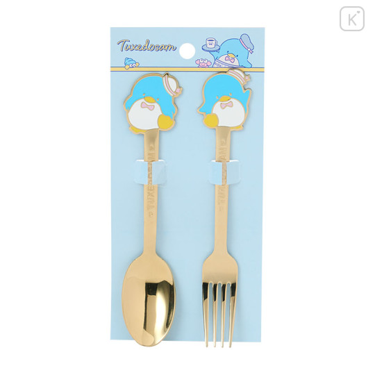 Japan Sanrio Original Spoon & Fork Set - Tuxedosam : Cafe - 1