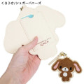 Japan Sanrio Pass Case Card Holder & Reel - Sugarbunnies : Embroidery Kurousa - 3