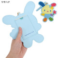 Japan Sanrio Pass Case Card Holder & Reel - Usahana : Embroidery - 3