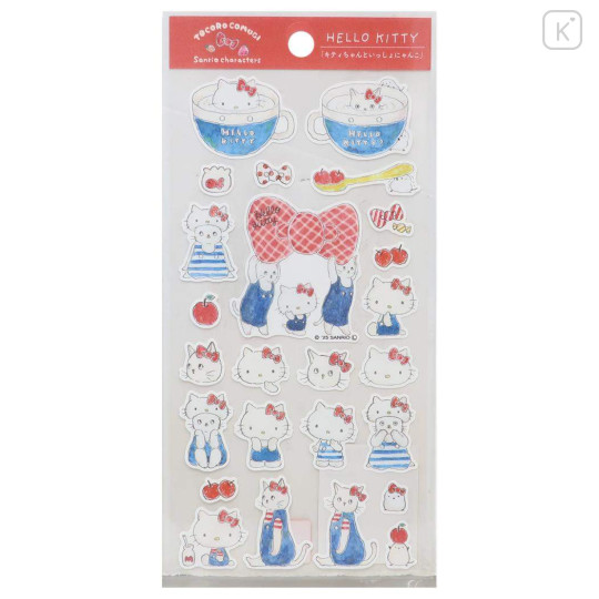 Japan Sanrio × Tokoro Komugi Cotton Sticker - Hello Kitty - 1