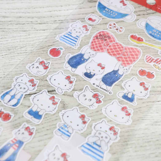 Japan Sanrio × Tokoro Komugi Cotton Sticker - Hello Kitty - 2