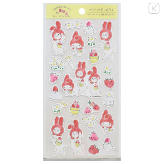 Japan Sanrio × Tokoro Komugi Cotton Sticker - My Melody - 1