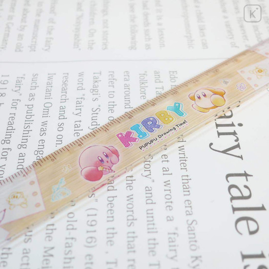 Japan Kirby 17cm Ruler - Kirby & Waddle Dee : Pupupu Drawing Time - 2