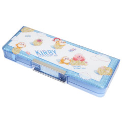 Japan Kirby Double-opening Pencil Case - Kirby & Waddle Dee : Pupupu Rainy Day Blue