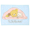 Japan San-X Flannel Lap Blanket - Rilakkuma : I've Warmed Up Your Bedding Sky Blue - 1