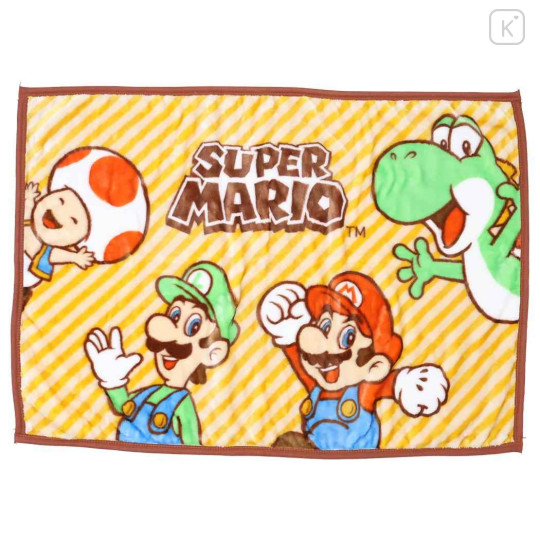 Japan Super Mario Flannel Lap Blanket - Super Mario Brothers Let's Go Adventure - 1