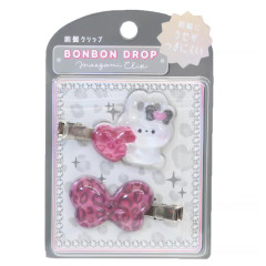 Japan Q-LiA Bonbon Drop Maegami Clip Set - Leopard B