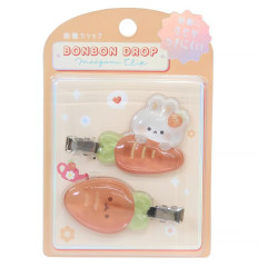 Japan Q-LiA Bonbon Drop Maegami Clip Set - Carrot