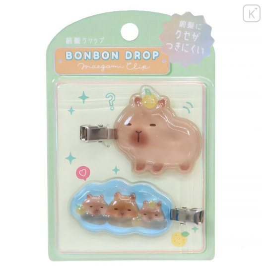 Japan Q-LiA Bonbon Drop Maegami Clip Set - Capybara - 1