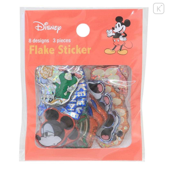 Japan Disney Puffy Flake Stickers - Mickey & Minnie - 1
