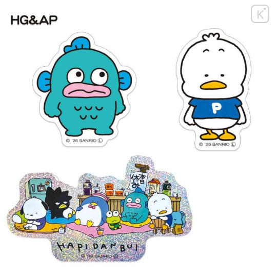 Japan Sanrio × Yuji Nishimura Die-Cut Sticker Set - Pekkle & Hangyodon - 2