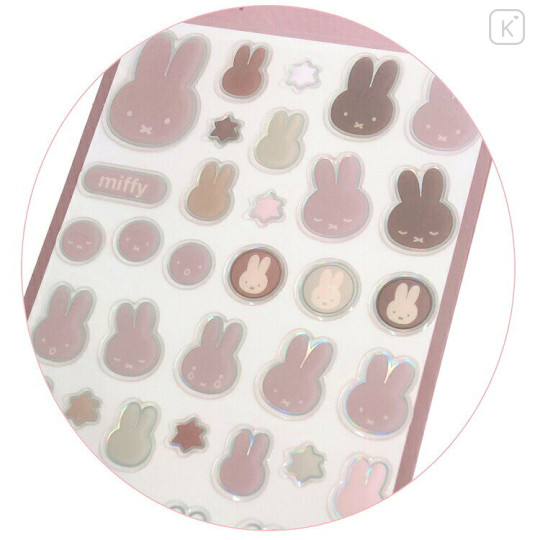 Japan Miffy Puffy Sticker - Miffy : Face Pink - 2
