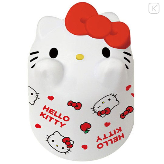 Japan Sanrio Melamine Tumbler - Hello Kitty : Bottom Face White Red Ribbon - 1